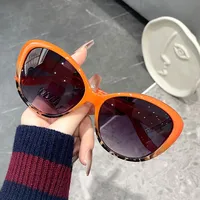 Retro Streetwear New Style Solid Color PC UV400 Protection Cat Eye Full Frame Glasses main image 6