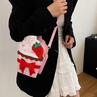 New Foreign Trade Bag Women's Distinctive Creative Strawberry Cake Chain Crossbody Bag Cute Bow Women's Bag main image 4