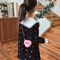 Children's Bag New Fashion Cute Bow Chain Shoulder Bag Girl's Stylish Crossbody Love Small Bag main image 2