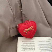 Children's Bag New Fashion Cute Bow Chain Shoulder Bag Girl's Stylish Crossbody Love Small Bag main image 3