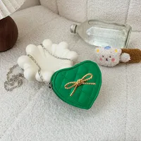 Children's Bag New Fashion Cute Bow Chain Shoulder Bag Girl's Stylish Crossbody Love Small Bag sku image 4