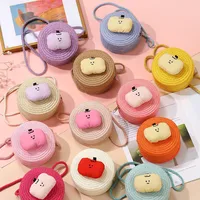 Summer Children's Bag Cute All-match Apple Straw Bag Woven Bag Seaside Vacation Straw Bag Little Girl Crossbody Bag main image 1