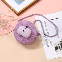 Summer Children's Bag Cute All-match Apple Straw Bag Woven Bag Seaside Vacation Straw Bag Little Girl Crossbody Bag main image 2