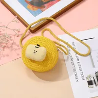 Summer Children's Bag Cute All-match Apple Straw Bag Woven Bag Seaside Vacation Straw Bag Little Girl Crossbody Bag sku image 17