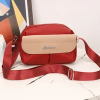 New Arrival Contrast Color Soft Surface Small Square Bag Casual Women's Shoulder Messenger Bag Travel Mobile Phone Coin Purse sku image 2