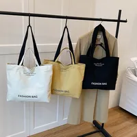 Large Capacity New Style Fashionable Student Class Hand Tote Bag Women's New Simple Casual Canvas Large Bag Shoulder Bag main image 1