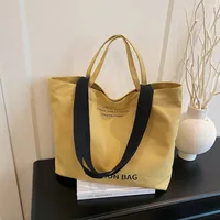 Large Capacity New Style Fashionable Student Class Hand Tote Bag Women's New Simple Casual Canvas Large Bag Shoulder Bag main image 2