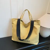 Large Capacity New Style Fashionable Student Class Hand Tote Bag Women's New Simple Casual Canvas Large Bag Shoulder Bag sku image 2