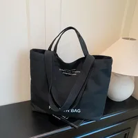 Large Capacity New Style Fashionable Student Class Hand Tote Bag Women's New Simple Casual Canvas Large Bag Shoulder Bag sku image 3