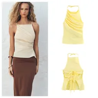 Women's Vest Tank Tops Backless Elegant Sexy Solid Color main image 1