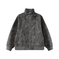 INF Men's Wear | Double Zip Wash Water Pattern PU Leather Jacket Coat  Fall/Winter New Fashion Brand American Street Jacket sku image 2