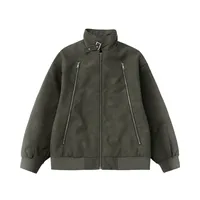 INF Men's Wear | Double Zip Wash Water Pattern PU Leather Jacket Coat  Fall/Winter New Fashion Brand American Street Jacket sku image 5