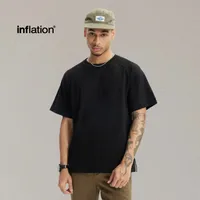 Jie Zhan Men's Wear | Heavy Hemp Cotton American Shoulder T-shirt  Spring/Summer New Hems Split 250g Retro Short Sleeve main image 2