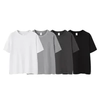 Jie Zhan Men's Wear | Heavy Hemp Cotton American Shoulder T-shirt  Spring/Summer New Hems Split 250g Retro Short Sleeve main image 4