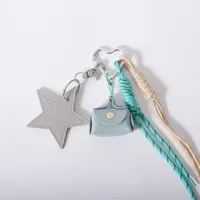 MIU Department Light Luxury Crocodile Pattern Love Bag Pendant Five-pointed Star Flower Woven Hand Rope Bag Accessories Wholesale Factory main image 4