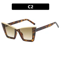 IG Style Punk Affordable Luxury Style Solid Color PC UV400 Protection Cat Eye Full Frame Glasses main image 4