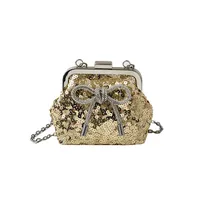 Fashion Sequins Girl Shoulder Bag Cute Bow Clip Mini Baby Messenger Bag New Chain Children's Bag main image 5