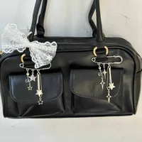 Star Mans Pin Ins Han Feng Blogger Girlfriend Couple Metal Style Y2K Silver Love Keychain Bag Pendant main image 1