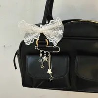 Star Mans Pin Ins Han Feng Blogger Girlfriend Couple Metal Style Y2K Silver Love Keychain Bag Pendant main image 2