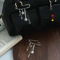 Star Mans Pin Ins Han Feng Blogger Girlfriend Couple Metal Style Y2K Silver Love Keychain Bag Pendant main image 3