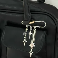 Star Mans Pin Ins Han Feng Blogger Girlfriend Couple Metal Style Y2K Silver Love Keychain Bag Pendant main image 4