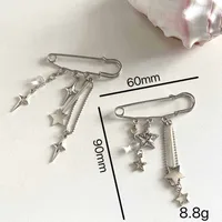 Star Mans Pin Ins Han Feng Blogger Girlfriend Couple Metal Style Y2K Silver Love Keychain Bag Pendant main image 5