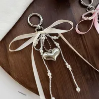 Ling Ti Original Pearl Bow Bag Pendant Ins Style Keychain AirPods Accessories Love Pendant sku image 1