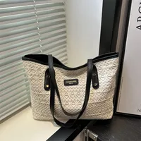 New Casual Beautiful Atmosphere Simple Large Capacity Portable Tote Bag Commuter All-match One-shoulder Underarm Bag For Women sku image 6