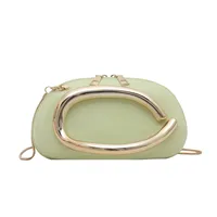 Retro Niche Metal Box Beautiful Small Square Bag Banquet Clutch Bag Simple Texturized Crossbody Bag sku image 3
