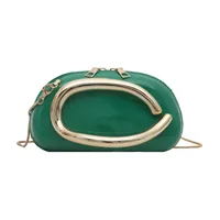 Retro Niche Metal Box Beautiful Small Square Bag Banquet Clutch Bag Simple Texturized Crossbody Bag sku image 6