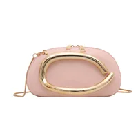 Retro Niche Metal Box Beautiful Small Square Bag Banquet Clutch Bag Simple Texturized Crossbody Bag sku image 7