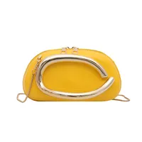 Retro Niche Metal Box Beautiful Small Square Bag Banquet Clutch Bag Simple Texturized Crossbody Bag sku image 8