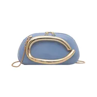 Retro Niche Metal Box Beautiful Small Square Bag Banquet Clutch Bag Simple Texturized Crossbody Bag sku image 10