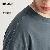 Jie Zhan Discount Store | Titanium Bright Face Wash Water Abraded T-shirt  Spring/Summer Fashion Brand Loose Street Short Sleeve Jacket main image 4