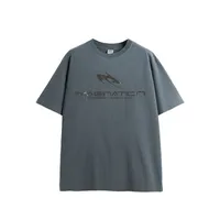 Jie Zhan Discount Store | Titanium Bright Face Wash Water Abraded T-shirt  Spring/Summer Fashion Brand Loose Street Short Sleeve Jacket sku image 3