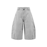 Jie Zhan Men's Wear | Seven-point Three-dimensional Cut Washing Scimitar Pants 25 Spring/Summer New Products Old Street Workwear Shorts Men sku image 1