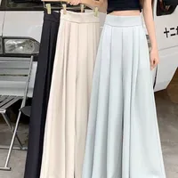 Women's  Spring And Summer Thin Pleated Suit Pants High Waist Draped Slimming Casual Trendy Skirt main image 1