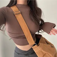 Spicy Girl Retro Tight Waist Slimming Bottoming Shirt Early Spring New Half Turtleneck Pleated Short Long Sleeve Inner Wear main image 4