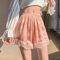 Lace Anti-slip Three-point Home Shorts Can Be Wearable Without Curling Thin Summer Insurance Pajama Pants Lace Safety Pants For Women sku image 4
