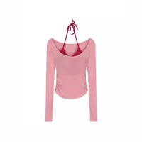 Sunscreen Shirt Suit Hot Girl Sexy Beautiful Back Two-piece Set With Chest Pad Outer Wear Inner T-shirt Base Shirt Outer Wear main image 1