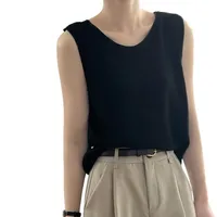 Gentle Style Simple Elegant Casual Round Neck Sleeveless Sweater Vest Women's Summer New Style Loose Vest Top Women's Clothing main image 5