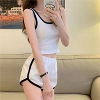 Summer Sleeveless Casual Sports Suit Women's New-style Fashion Running Sports Vest Shorts Yoga Slim-fit Two-piece Set main image 5