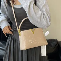 Foreign Trade New Patent Leather Fashion All-match Letter Bucket Bag Fashionable Handbag Large Capacity Single Shoulder Crossbody Bag main image 4