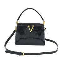 Foreign Trade New Patent Leather Fashion All-match Letter Bucket Bag Fashionable Handbag Large Capacity Single Shoulder Crossbody Bag main image 6