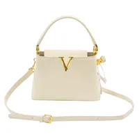 Foreign Trade New Patent Leather Fashion All-match Letter Bucket Bag Fashionable Handbag Large Capacity Single Shoulder Crossbody Bag sku image 1