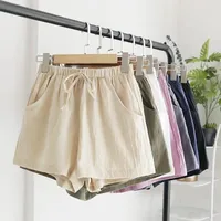 Cotton Linen Casual Shorts Women's Plus Size Wide Leg Pants Home Beach Hot Pants Summer Loose Sports Pants Direct Selling main image 1
