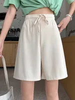 Plus Size Foreign Trade Women's Shorts Five-point Pants Women's High Waist Ice Silk Pants Loose Women's Summer Outer Wear Casual Straight Shorts main image 2