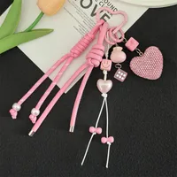 Hot-selling Full Diamond Heart Keychain Pendant Backpack Pendant Accessories Car Key Pendant Fashion Accessories sku image 2