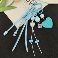 Hot-selling Full Diamond Heart Keychain Pendant Backpack Pendant Accessories Car Key Pendant Fashion Accessories sku image 5