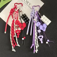 Creative Acrylic Love Braided Rope Lady Bag Key Chain Pendant Student Bag Key Chain Pendant Gift main image 3